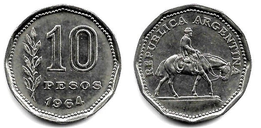 (60) Argentina. 1964. 10 Pesos (MBC)