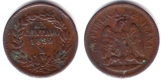 (391.6) República Mexicana. 1889. 1 Centavo (BC+)