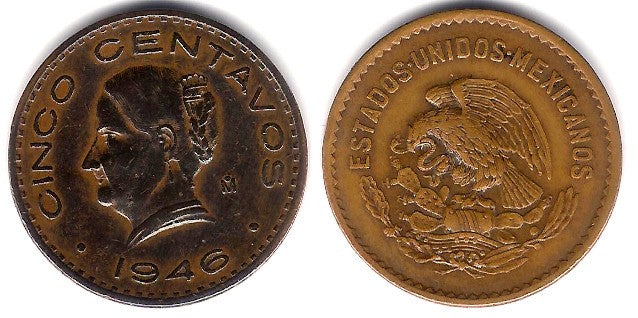 (424) Estados Unidos Mexicanos. 1946. 5 Centavos (MBC)