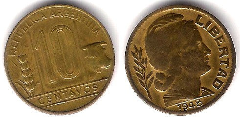 (41) Argentina. 1948. 10 Centavos (MBC-)