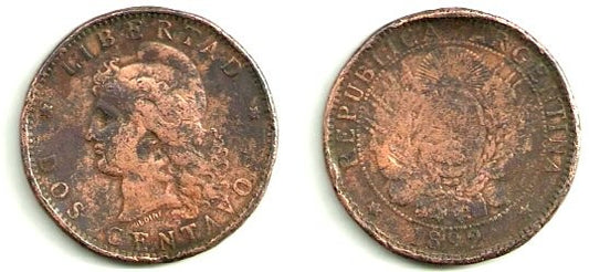 Argentina. 1892. 2 Centavos (RC)