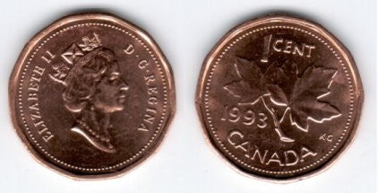 (181) Canadá. 1993. 1 Cent (EBC)