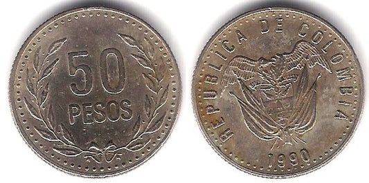 (283.1) Colombia. 1990. 50 Pesos (BC+)