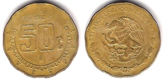 (549) Estados Unidos Mexicanos. 1992. 50 Centavos (BC)