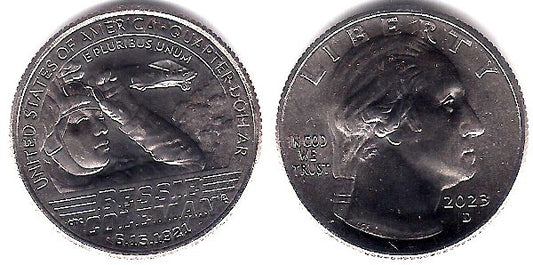 Estados Unidos de América. 2023(D). Quarter Dollar (SC) Bessie Coleman