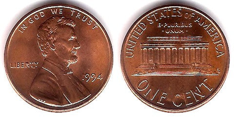 (201) Estados Unidos de América. 1994. 1 Cent (SC)