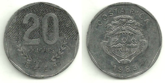 (216.1) Costa Rica. 1983. 20 Colones (MBC)
