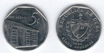 (575.1) Cuba. 1994. 5 Centavos (EBC)