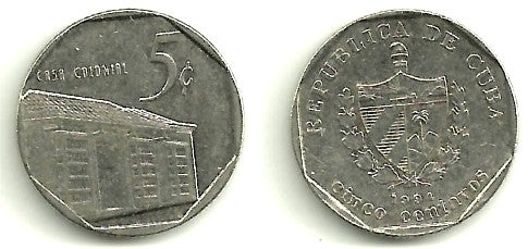 (575.1) Cuba. 1994. 5 Centavos (MBC)