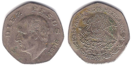 (477.1) Estados Unidos Mexicanos. 1976. 10 Pesos (BC+)