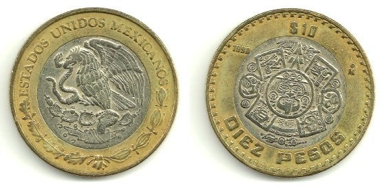 (616) Estados Unidos Mexicanos. 1998. 10 Pesos (MBC)