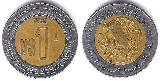 (550) Estados Unidos Mexicanos. 1993. 1 Nuevo Peso (BC)