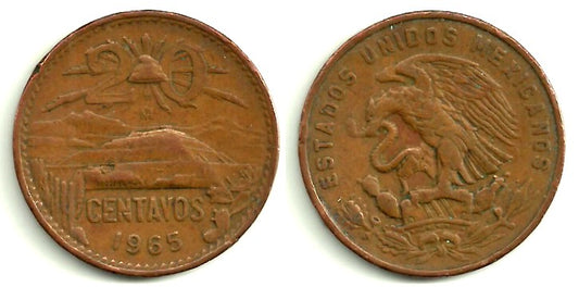 Estados Unidos Mexicanos. 1965. 20 Centavos (BC)