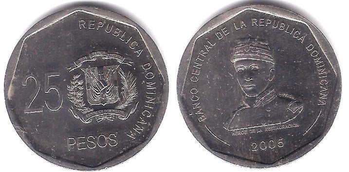 (107) República Dominicana. 2005. 25 Pesos (EBC+)