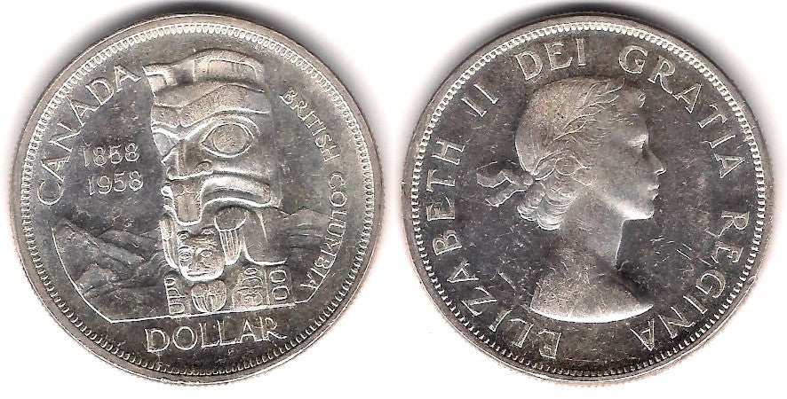 (55) Canadá. 1958. 1 Dollar (EBC) (Plata)