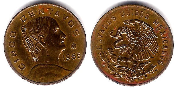 (426) Estados Unidos Mexicanos. 1965. 5 Centavos (MBC+)