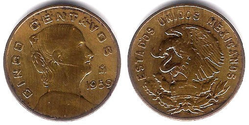 (426) Estados Unidos Mexicanos. 1959. 5 Centavos (BC)
