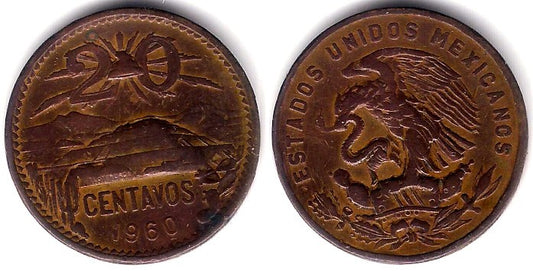 (440) Estados Unidos Mexicanos. 1960. 20 Centavos (MBC)