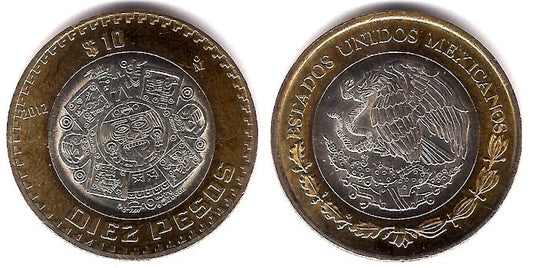 (616) Estados Unidos Mexicanos. 2012. 10 Pesos (SC)