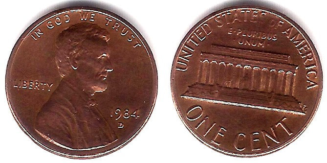 (201b) Estados Unidos de América. 1984(D). 1 Cent (MBC)