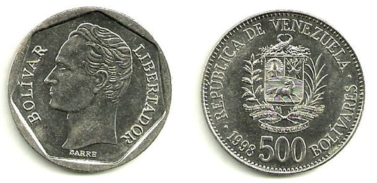 Venezuela. 1998. 500 Bolivares (EBC)