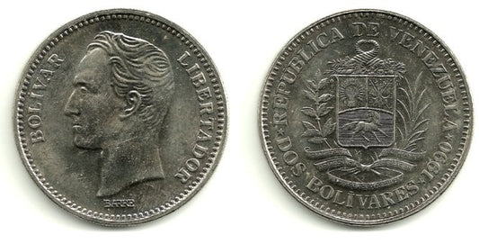 (Y43a.1) Venezuela. 1990. 2 Bolivares (SC)