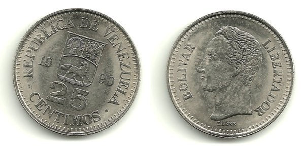 (Y50a) Venezuela. 1990. 25 Céntimos (SC)