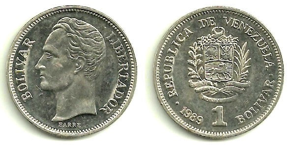 (Y52a.2) Venezuela. 1989. 1 Bolivar (EBC)