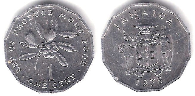 (64) Jamaica. 1975. 1 Cent (EBC)