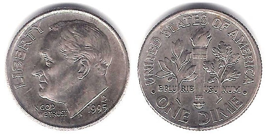 (195a) Estados Unidos de América. 1995(D). 1 Dime (MBC+)