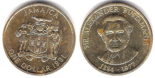 (145) Jamaica. 1991. 1 Dollar (BC+)