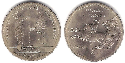 (270) Colombia. 1982. 10 Pesos (EBC)