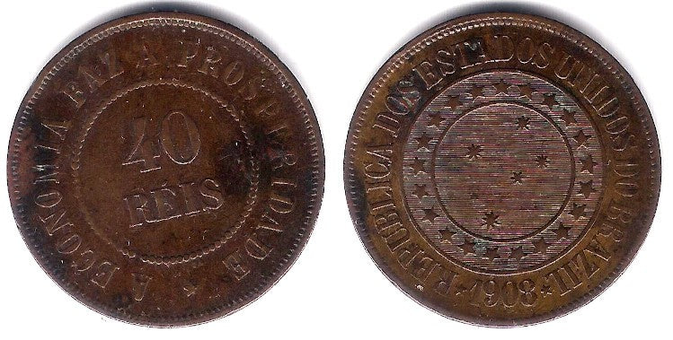 (491) Brasil. 1908. 40 Reis (MBC+)