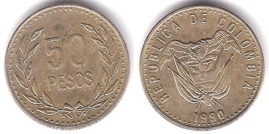 (283.1) Colombia. 1990. 50 Pesos (MBC+)