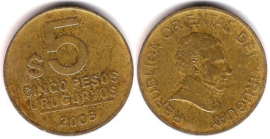 (120.2) Uruguay. 2005. 5 Pesos (MBC)