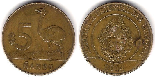 (137) Uruguay. 2014. 5 Pesos (MBC-)