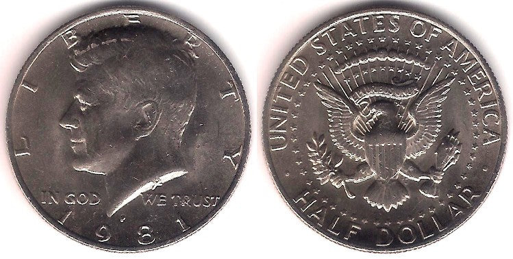 (A202b) Estados Unidos de América. 1981(D). Half Dollar (MBC+)