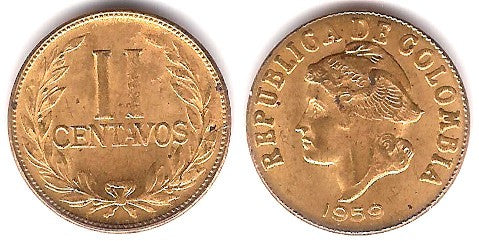 (214) Colombia. 1959. 2 Centavos (EBC)