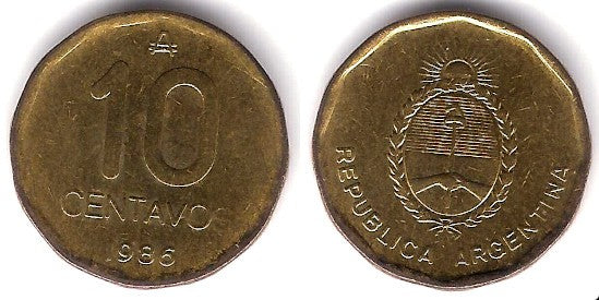 (98) Argentina. 1986. 10 Centavos (MBC)