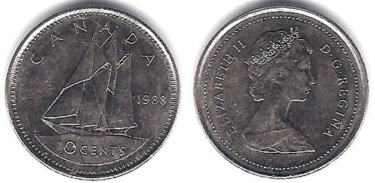 (77.2) Canadá. 1988. 10 Cents (EBC)