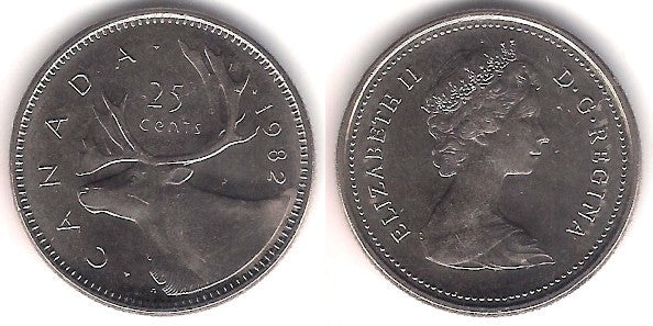 (74) Canadá. 1982. 25 Cents (EBC)