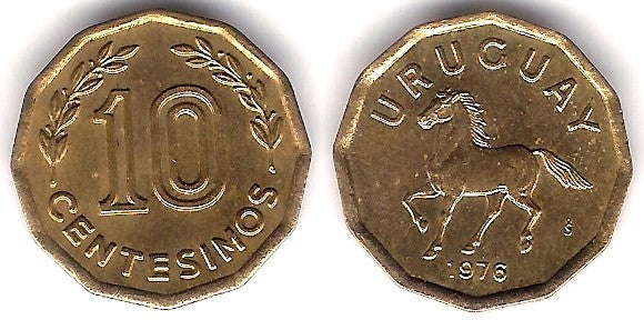 (66) Uruguay. 1976. 10 Centesimos (EBC)