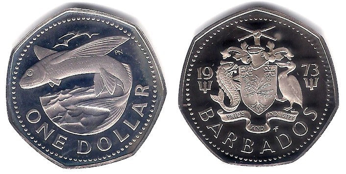 (14.1) Barbados. 1973. 1 Dollar (Proof)