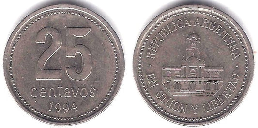 (110a) Argentina. 1994. 25 Centavos (MBC)