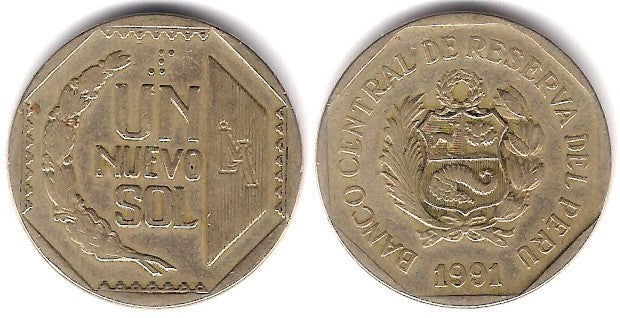 (308.1) Perú. 1991. 1 Nuevo Sol (MBC)