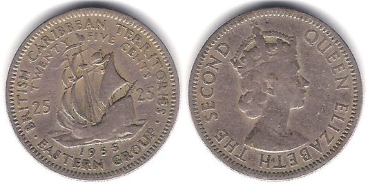(6) Estados Orientales Carineños. 1955. 25 Cents (MBC)