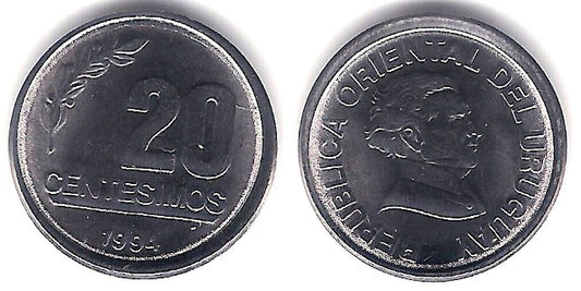 (105) Uruguay. 1994. 20 Centesimos (SC)