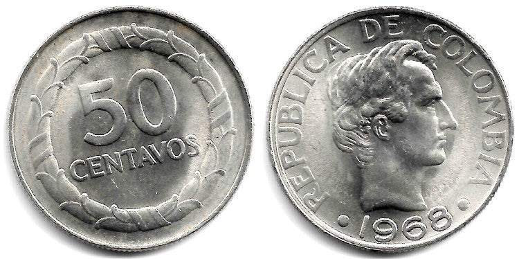 (288) Colombia. 1968. 50 Centavos (SC)