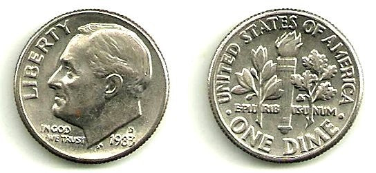 Estados Unidos de América. 1983(P). 1 Dime (MBC)