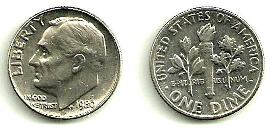 Estados Unidos de América. 1980(P). 1 Dime (MBC)